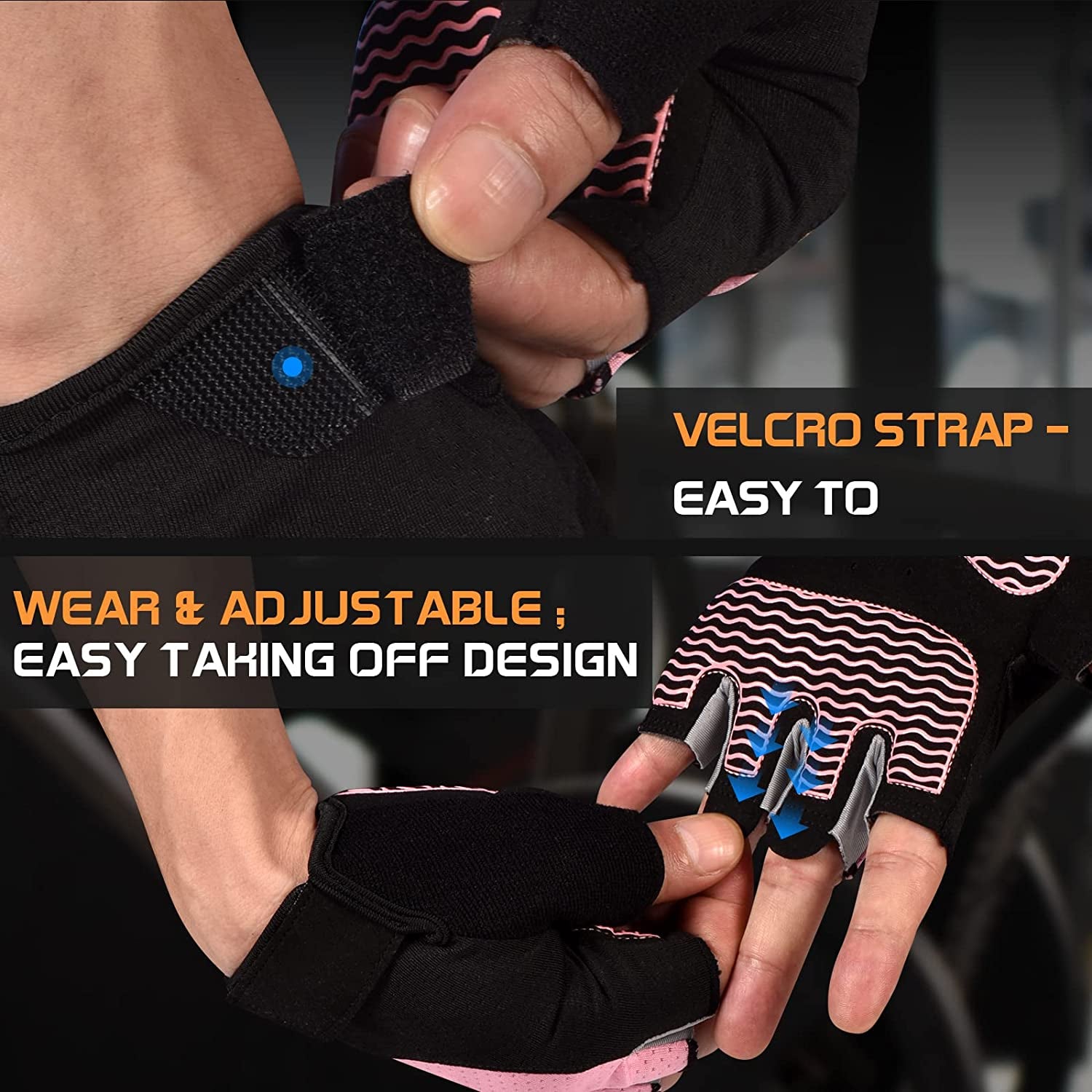 Gym Gloves, Workout Gloves, Fingerless Gloves for Weightlifting, Lightweight Breathable Fitness Gloves, Sports Gloves for Training Lifting Weight Cycling Climbing Rowing